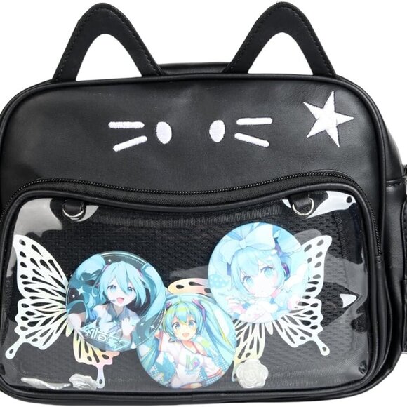 Kawaii Cat Ita Backpack PU Shoulder Crossbody for School Anime Cosplay Girls main image 7